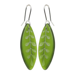 Glass Kowhai Leaf Earrings