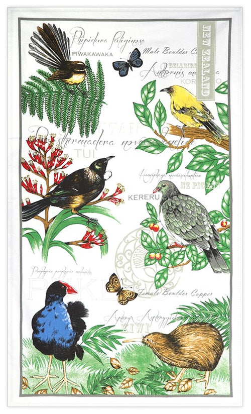 Tea Towel Birds of New Zealand