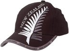 Hat Brushed Silver Fern - Blk