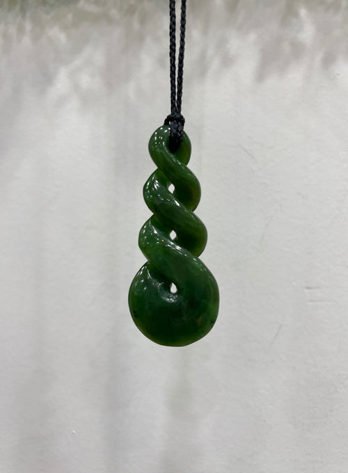 Greenstone / Pounamu Pendant - Triple Twist 75mm