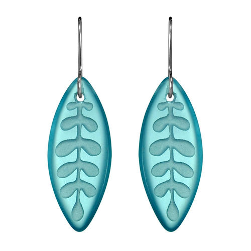 Glass Kowhai Leaf Earrings
