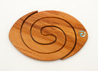 Mini Rugby Rimu Tablemat With Paua Inlay