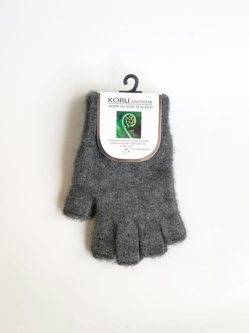 Merino Possum Fingerless Gloves KO50 Grey