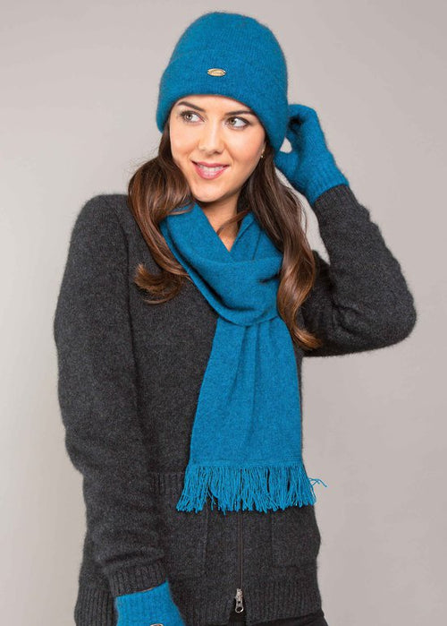 Merino Possum Plain Beanie KO159 Pacific