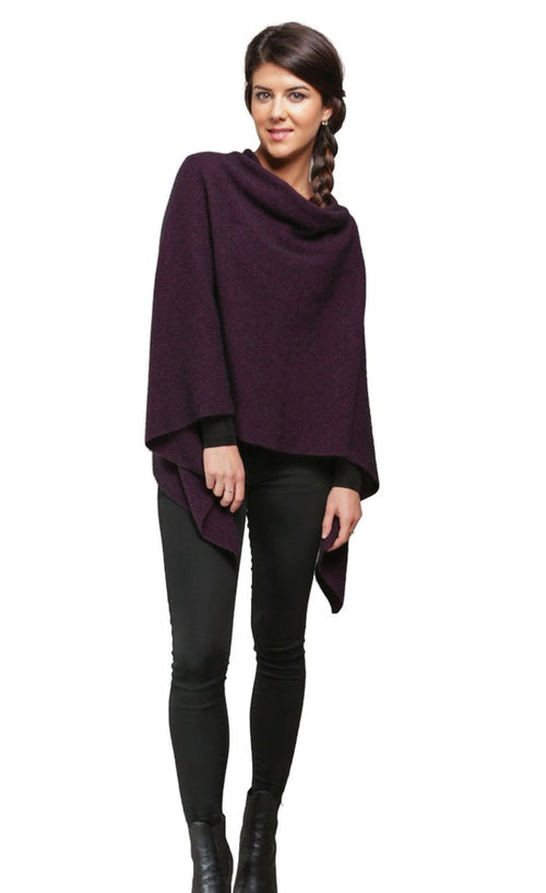 Merino Possum Two Way Poncho KO798 grape