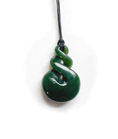 NZ Greenstone (Pounamu) Double Twist Pendant – Authentic New Zealand Jade Necklace