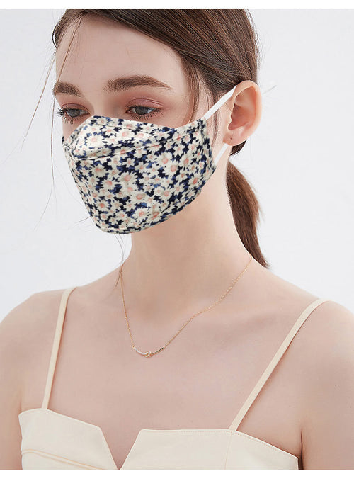 Reusable Adult Cotton Face Mask - Blue Floral