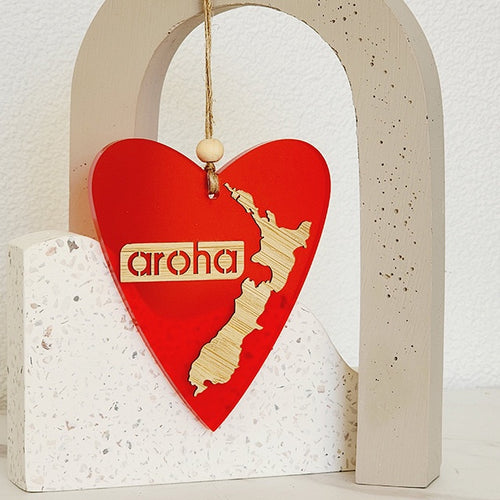 Ornament Heart 7:Aroha NZ  - HANGING ORNAMENTS