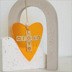 Ornament Heart 9 : Aroha + Love - HANGING ORNAMENTS