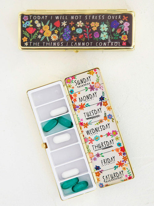 Pill Box Today I Will Floral