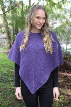 Possum Merino Lace Poncho 9980 heather
