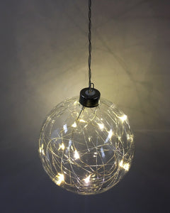 Silver Thread 12m Clear Sphere Hanging Glass Light