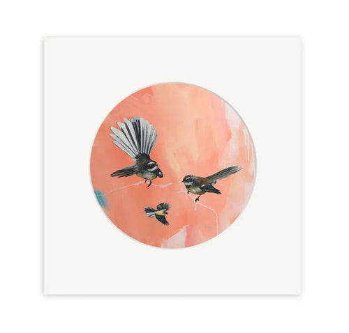 Kirsty Nixon - In The Pink (Fantails) Small Art Print