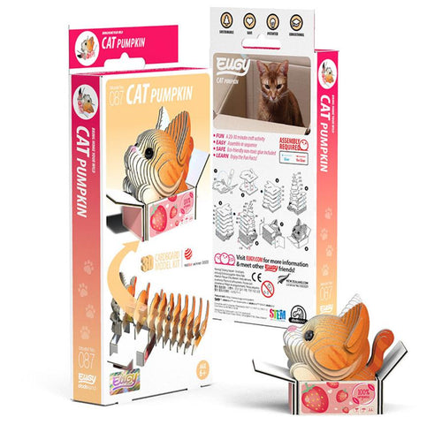 3D Cardboard Kit Set - Cat Pumpkin