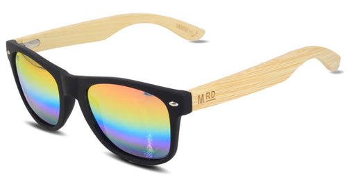 Sunglasses -50/50s - Black w/ Rainbow Refl Lens