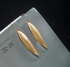 Sterling Silver Earrings - Long Leaf