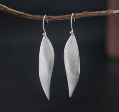 Sterling Silver Earrings - Long Leaf
