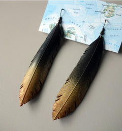 Upcycled Feather earrings - Shine Singles