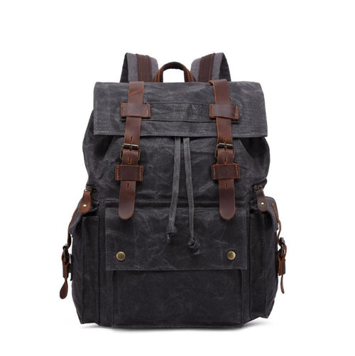 Waterproof Canvas Travel Backpack with front Pocket