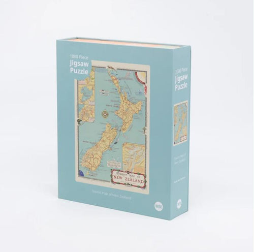 Tourist Map of NZ Jigsaw Puzzle Box