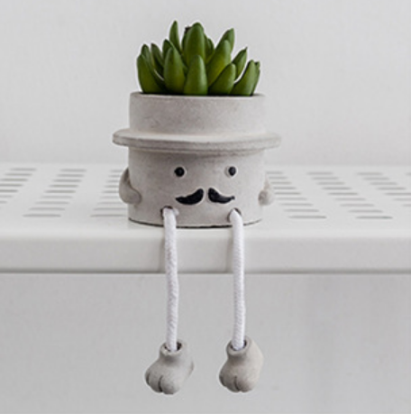 Doll Head Artificial Planter With Dangling Legs