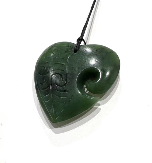 Greenstone Pendant Engrave Heart