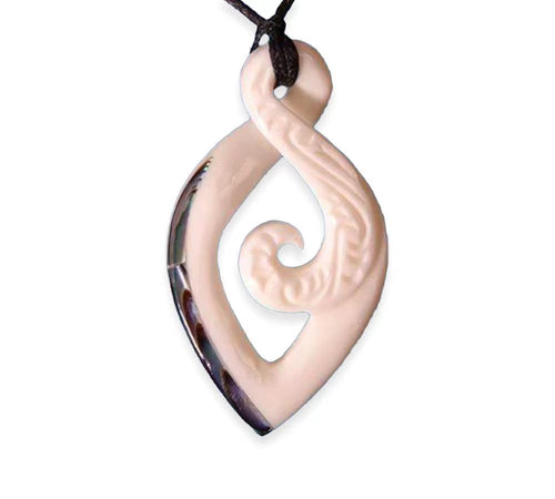 Cow Bone Necklace - Twist Koru