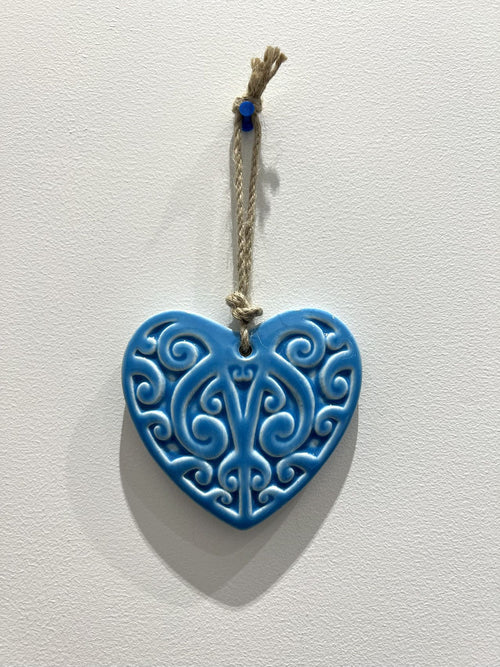 Ceramic Hanging Kowhaiwhai Heart