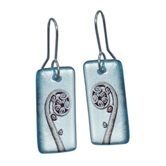 Glass Fern Spiral Earrings