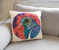 Cushion Blanket - Round Kereru Pohutukawa