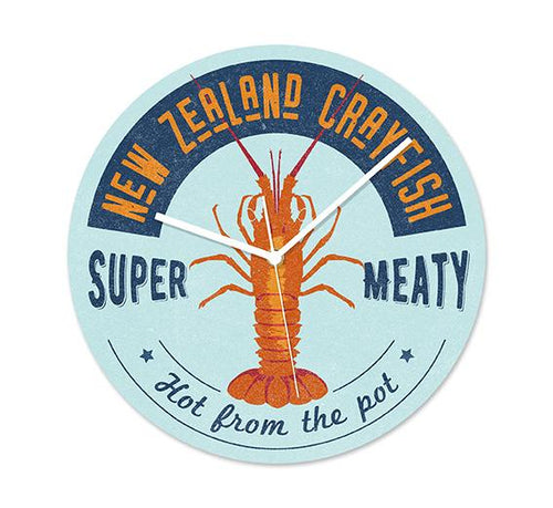 NZ Seafood Crayfish Frameless Clock