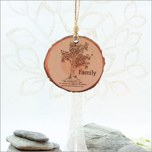 Wood Slice Ornament -Family Tree