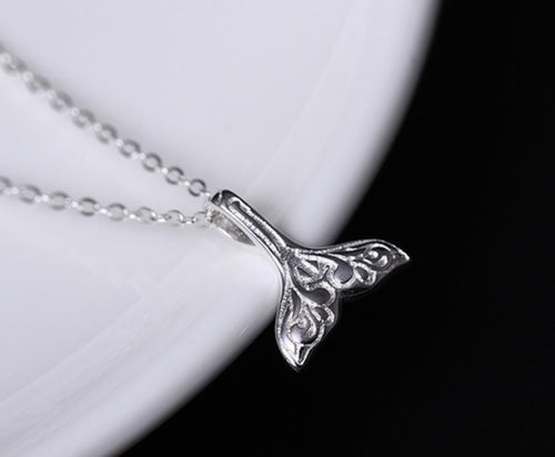 Sterling Silver Necklace - Tattoo Whale Tail