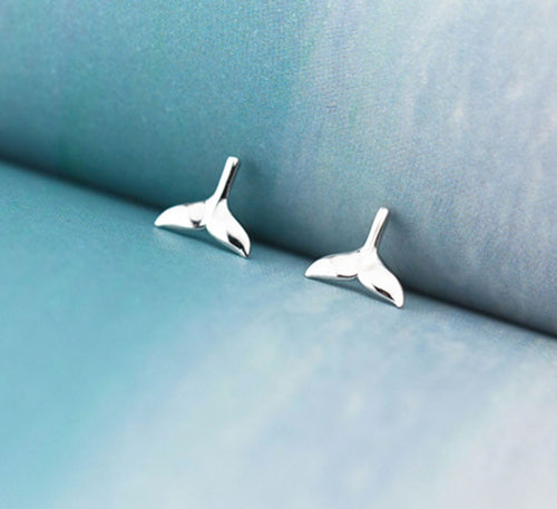 Sterling Silver Earrings - Whale Tail