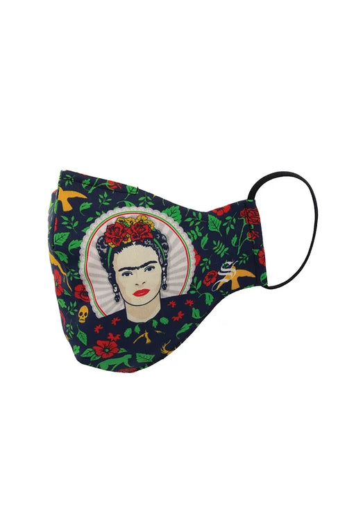 Reusable Mask - Frida Flower Navy
