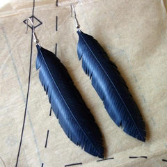 Upcycled Feather Earrings Plain