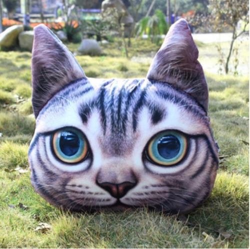 Cute Cat Cushion L - Grey
