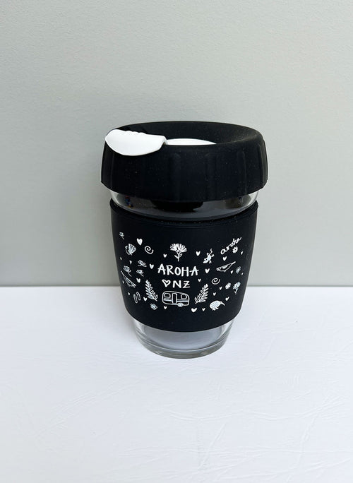 Reusable Glass Cup - Black