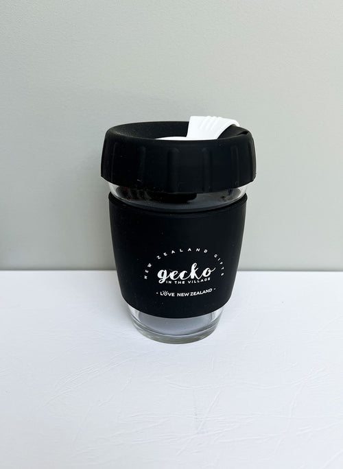 Reusable Glass Cup - Black