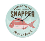 NZ Seafood Snapper Frameless Clock