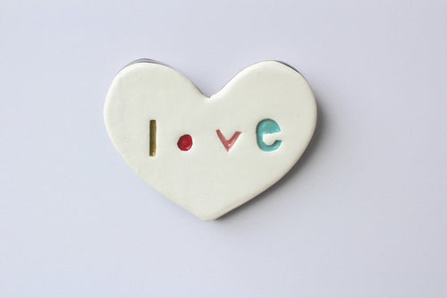 Ceramic Floating Heart Tile - Love