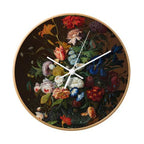 Wooden Frame Clock -  Vintage Flowers