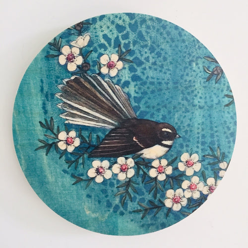 Blue Fantail - Plywood Wall Art