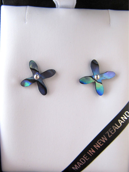 Paua tapa stud earrings