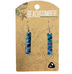 Paua Earrings Small Bar Blue