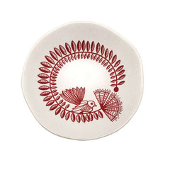 Red Fantail & Pohutukawa On White - 7cm Porcelain Bowl