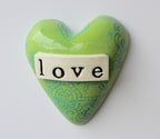 Green Ceramic Love Heart