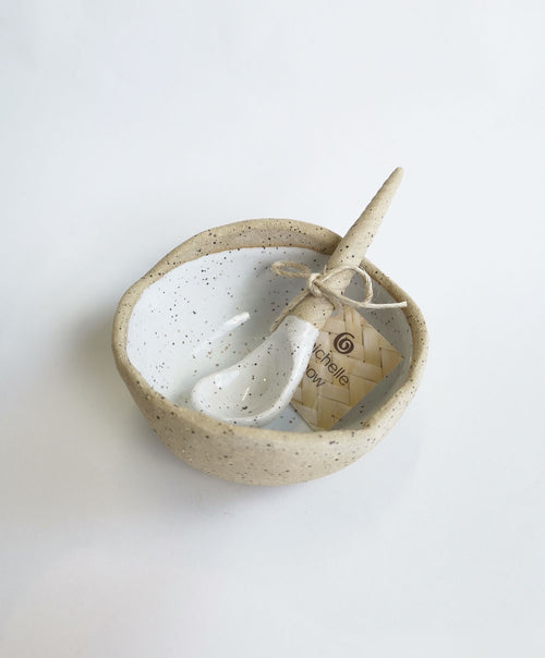 Speckled Salt/Sugar Bowl with Spoon