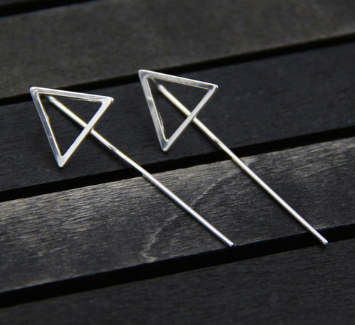 Triangle - Sterling Silver Earrings