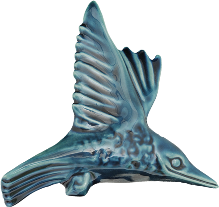 Ceramic Wall Art Kingfisher (Wings Up)